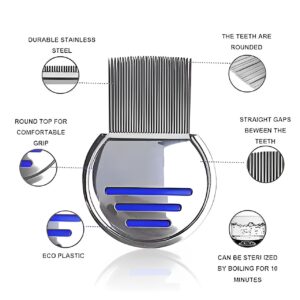 (২ পিস) Steel Lice Removal Comb