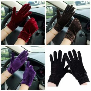 (১ জোড়া) Warm Hand Gloves | Velvet Fabric