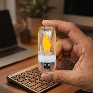 USB LED Flickering Flame Night Light