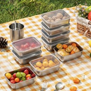 Stainless Steel Food Storage Box (4 পিস)